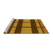 Sideview of Machine Washable Transitional Saffron Red Rug, wshpat1151yw