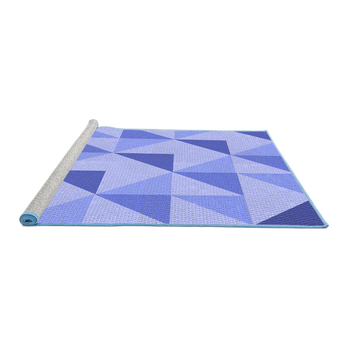 Sideview of Machine Washable Transitional Jeans Blue Rug, wshpat1152blu