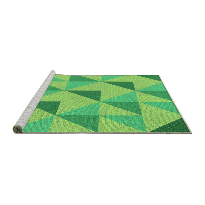 Sideview of Machine Washable Transitional Emerald Green Rug, wshpat1152grn