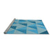 Sideview of Machine Washable Transitional Blue Rug, wshpat1152lblu