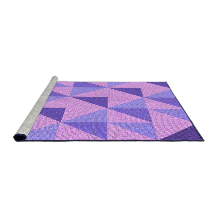 Sideview of Machine Washable Transitional Bright Lilac Purple Rug, wshpat1152pur