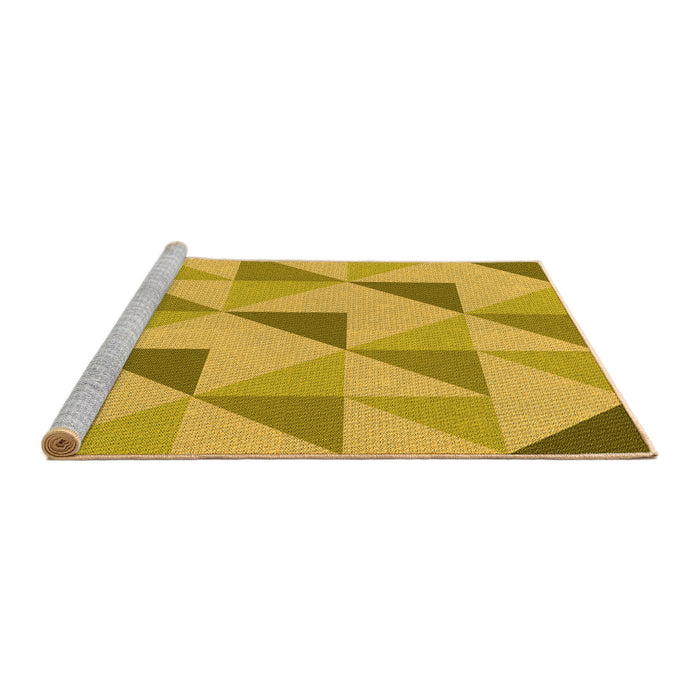 Sideview of Machine Washable Transitional Dark Golden Brown Rug, wshpat1152yw