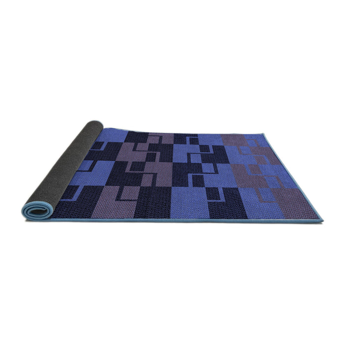 Thickness of Patterned Midnight Blue Rug, pat1153blu