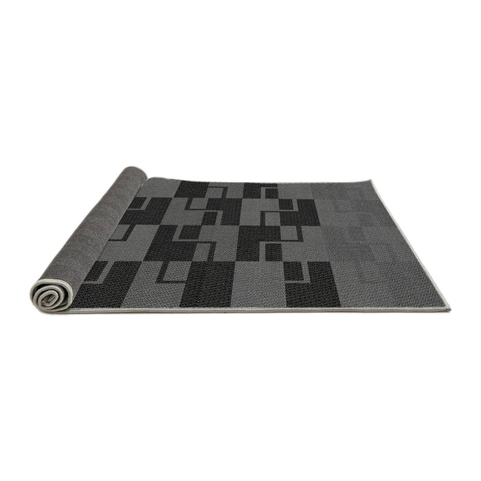 Thickness of Patterned Charcoal Black Rug, pat1153gry