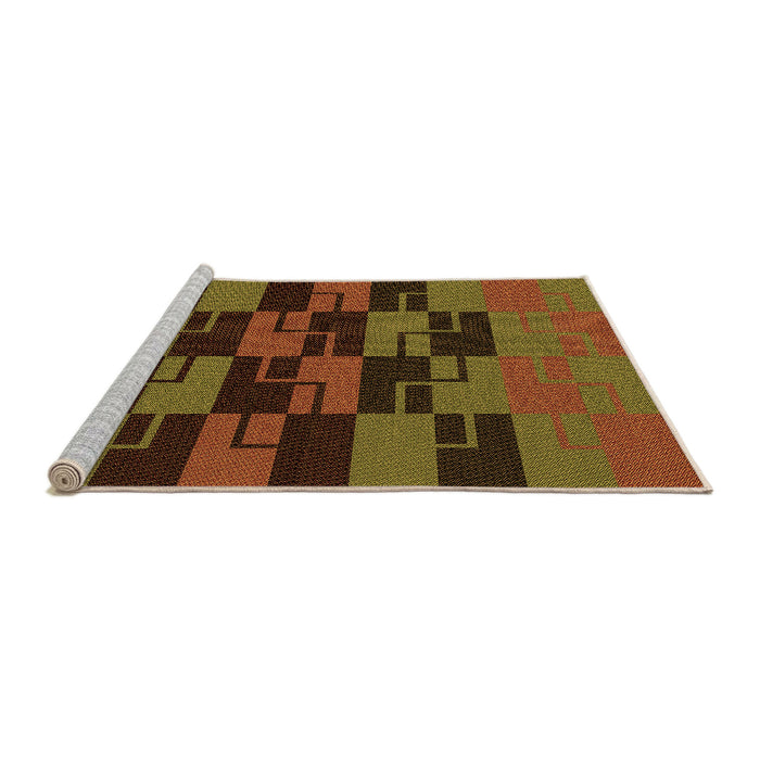 Sideview of Machine Washable Transitional Dark Bisque Brown Rug, wshpat1153org
