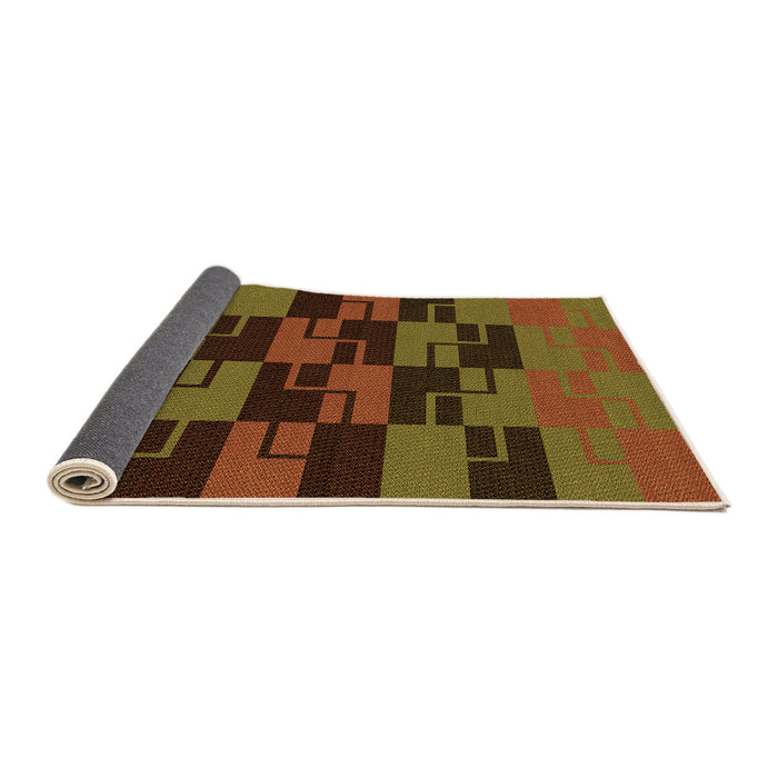 Thickness of Patterned Dark Bisque Brown Rug, pat1153org