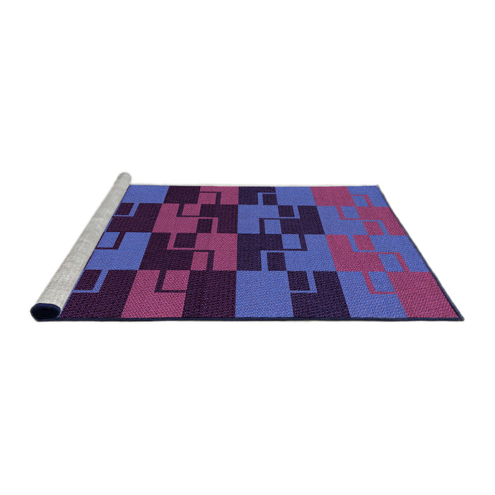 Sideview of Machine Washable Transitional Plum Velvet Purple Rug, wshpat1153pur