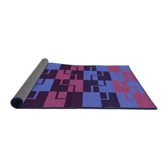 Thickness of Patterned Plum Velvet Purple Rug, pat1153pur