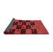 Thickness of Patterned Cranberry Red Rug, pat1153rd