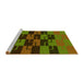 Sideview of Machine Washable Transitional Dark Yellow Green Rug, wshpat1153yw