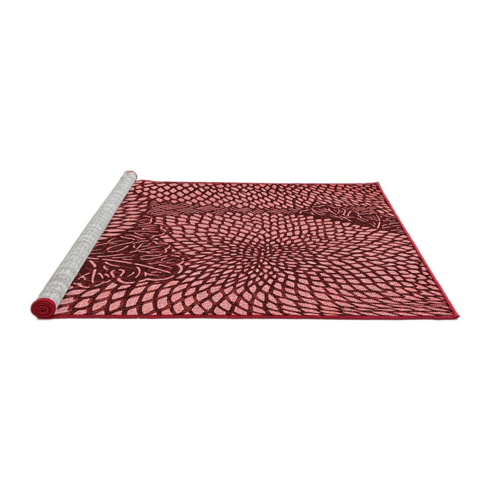 Sideview of Machine Washable Transitional Crimson Red Rug, wshpat1154rd