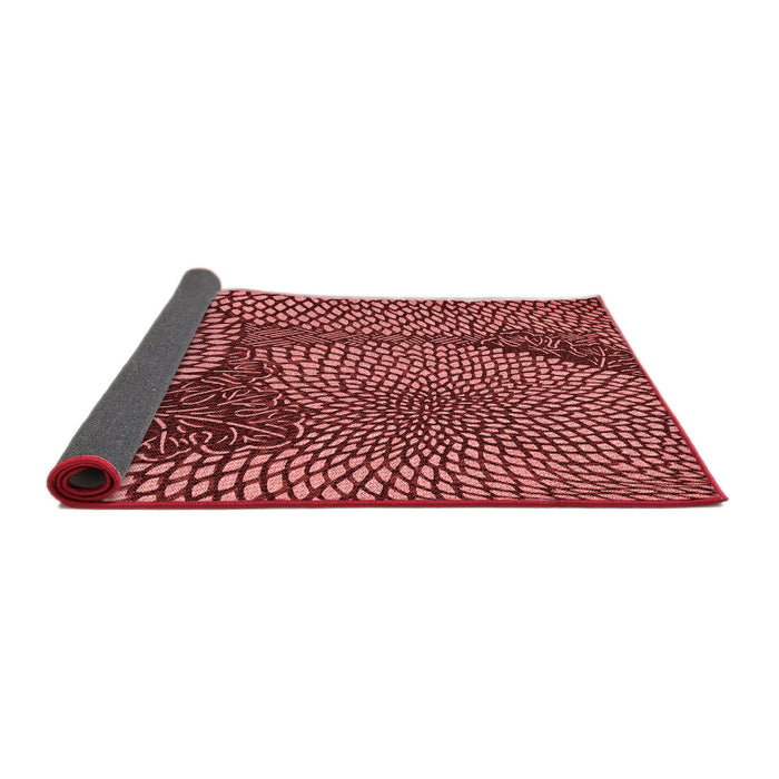 Thickness of Patterned Crimson Red Rug, pat1154rd