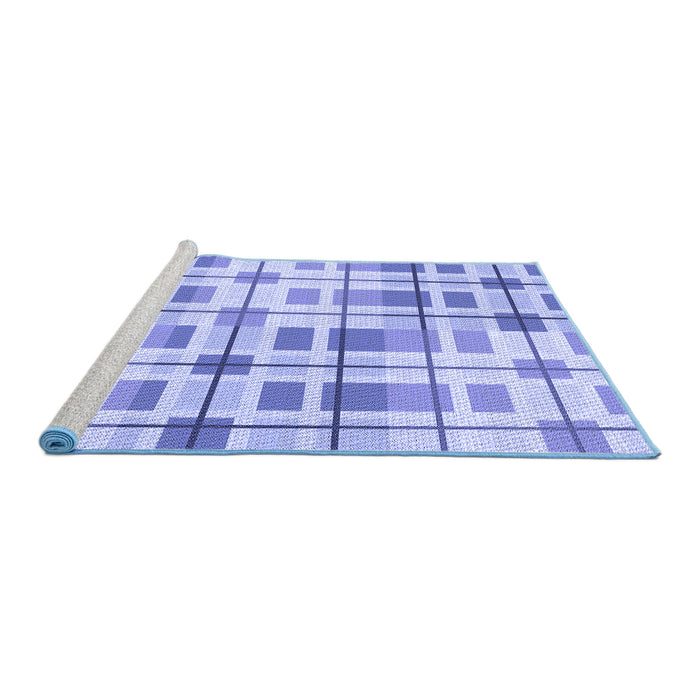 Sideview of Machine Washable Transitional Periwinkle Purple Rug, wshpat1155blu