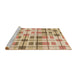 Sideview of Machine Washable Transitional Brown Gold Rug, wshpat1155brn