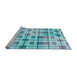 Sideview of Machine Washable Transitional Blue Ivy Blue Rug, wshpat1155lblu