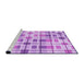 Sideview of Machine Washable Transitional Blossom Pink Rug, wshpat1155pur