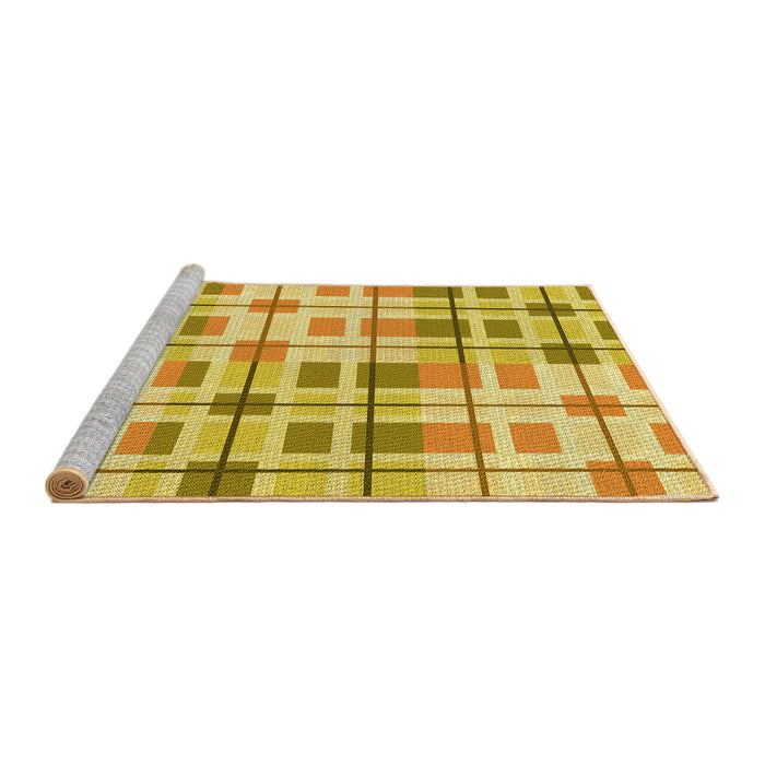 Sideview of Machine Washable Transitional Bold Yellow Rug, wshpat1155yw