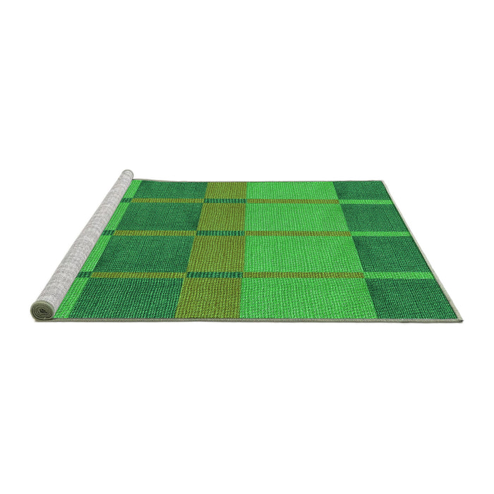 Sideview of Machine Washable Transitional Forest Green Rug, wshpat1156grn