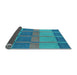 Thickness of Patterned Bright Turquoise Blue Rug, pat1156lblu