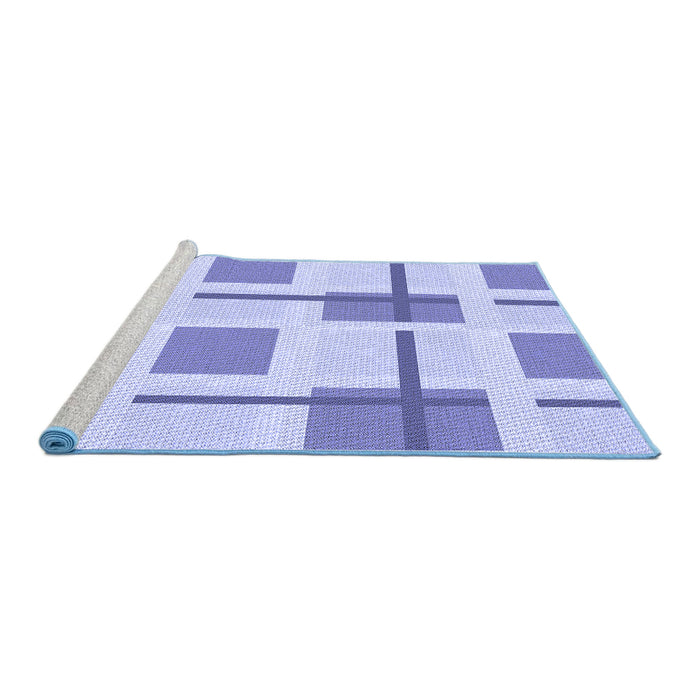 Sideview of Machine Washable Transitional Light Slate Blue Rug, wshpat1157blu