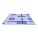 Sideview of Machine Washable Transitional Light Slate Blue Rug, wshpat1157blu