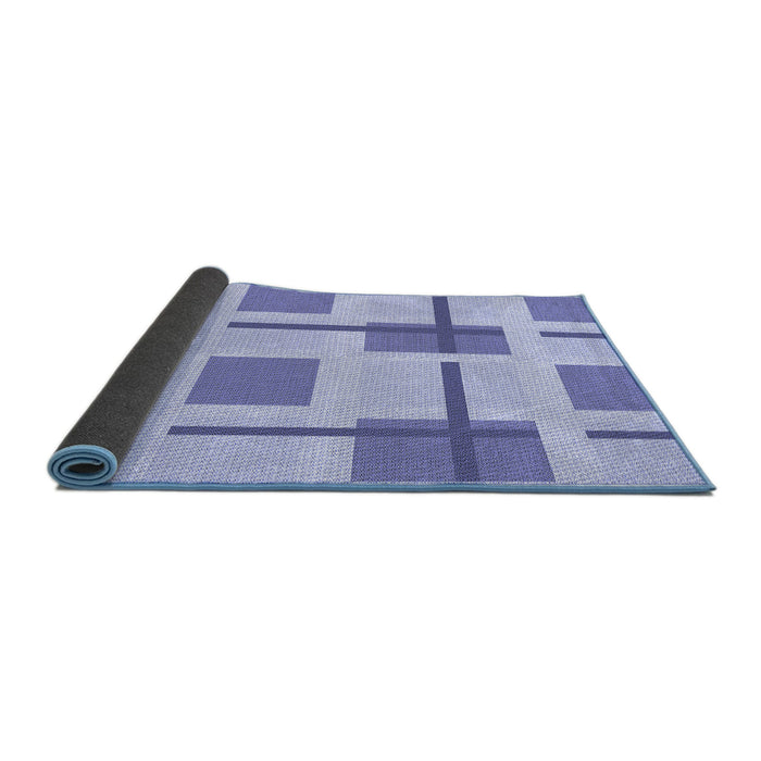 Thickness of Patterned Light Slate Blue Rug, pat1157blu
