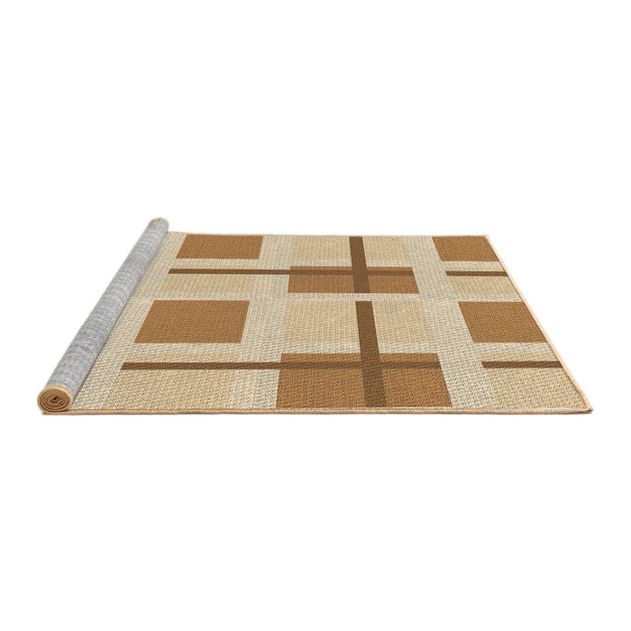 Sideview of Machine Washable Transitional Brown Gold Rug, wshpat1157brn