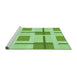 Sideview of Machine Washable Transitional Jade Green Rug, wshpat1157grn