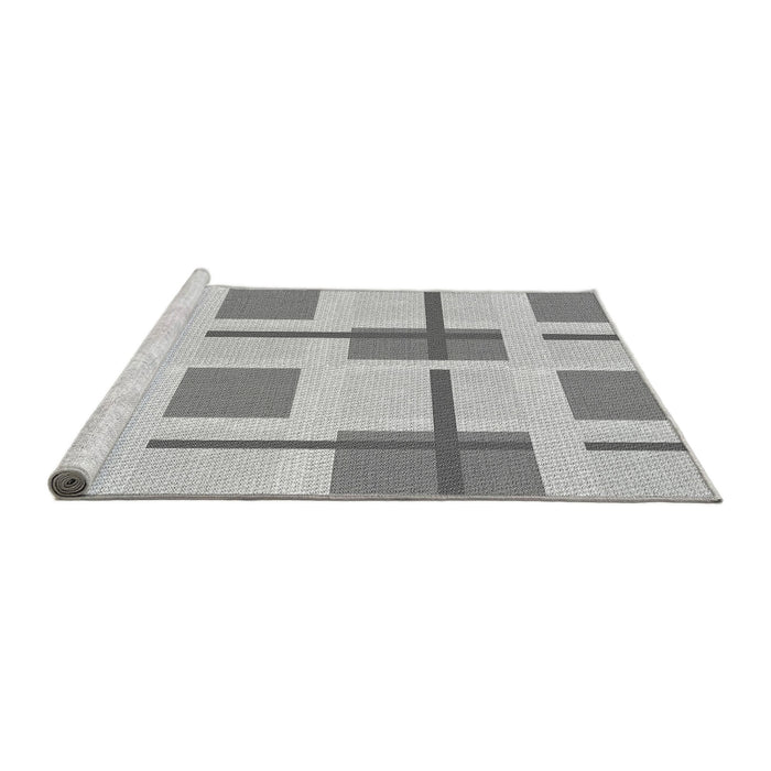 Sideview of Machine Washable Transitional Gray Rug, wshpat1157gry