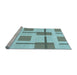 Sideview of Machine Washable Transitional Blue Rug, wshpat1157lblu