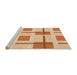 Sideview of Machine Washable Transitional Neon Orange Rug, wshpat1157org