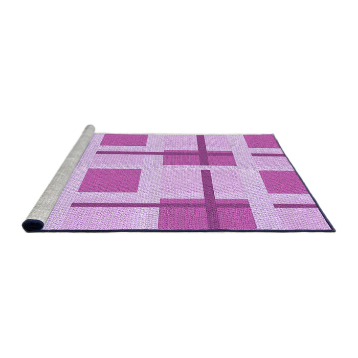 Sideview of Machine Washable Transitional Blossom Pink Rug, wshpat1157pur