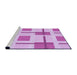 Sideview of Machine Washable Transitional Blossom Pink Rug, wshpat1157pur