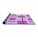 Thickness of Patterned Blossom Pink Rug, pat1157pur