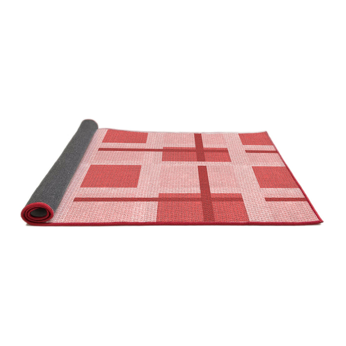 Thickness of Patterned Deep Rose Pink Rug, pat1157rd