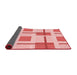 Thickness of Patterned Deep Rose Pink Rug, pat1157rd