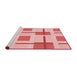 Sideview of Machine Washable Transitional Deep Rose Pink Rug, wshpat1157rd