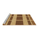 Sideview of Machine Washable Transitional Saddle Brown Rug, wshpat1158brn