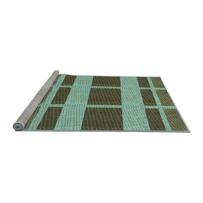 Sideview of Machine Washable Transitional Antique Bronze Green Rug, wshpat1158lblu