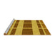 Sideview of Machine Washable Transitional Mahogany Brown Rug, wshpat1158yw