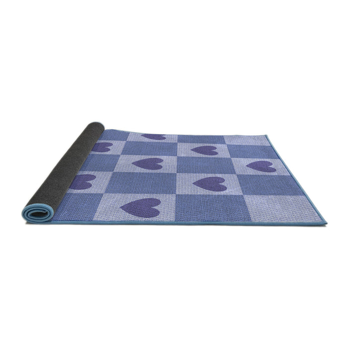 Thickness of Patterned Pastel Blue Rug, pat1159blu