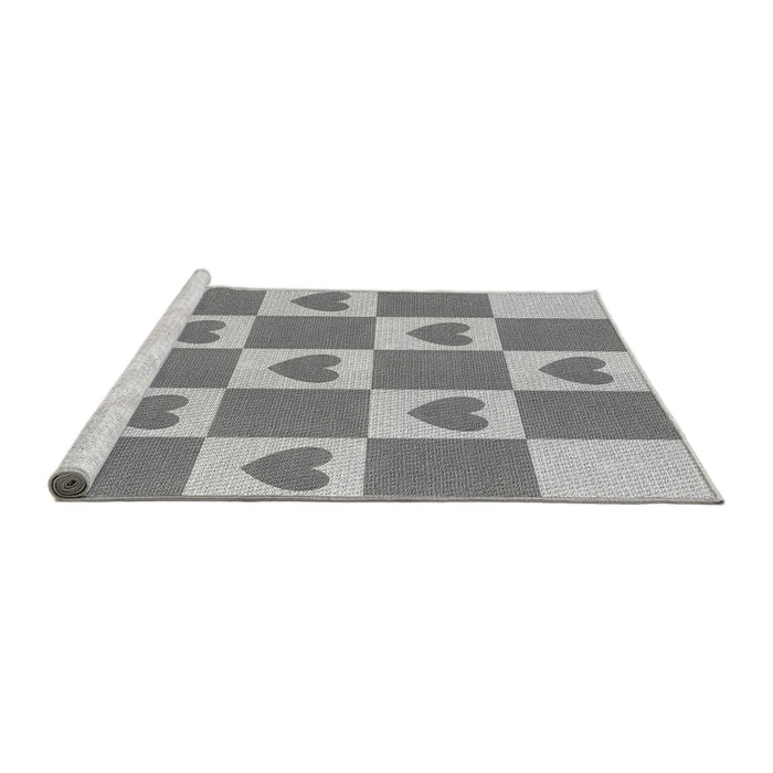 Sideview of Machine Washable Transitional Silver Gray Rug, wshpat1159gry