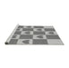 Sideview of Machine Washable Transitional Silver Gray Rug, wshpat1159gry