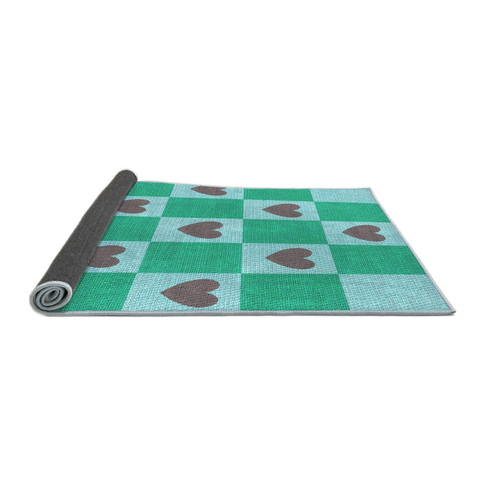 Thickness of Patterned Light Sea Green Rug, pat1159lblu
