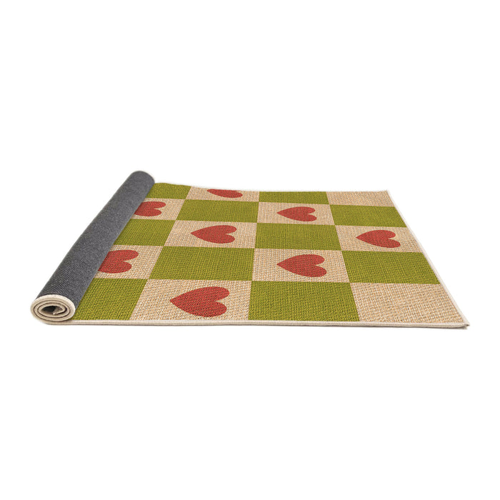 Thickness of Patterned Chrome Gold Yellow Rug, pat1159org