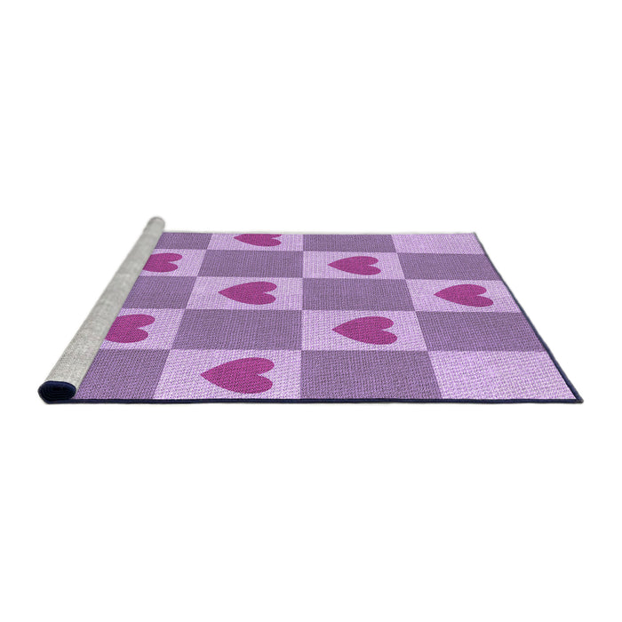 Sideview of Machine Washable Transitional Mauve Purple Rug, wshpat1159pur