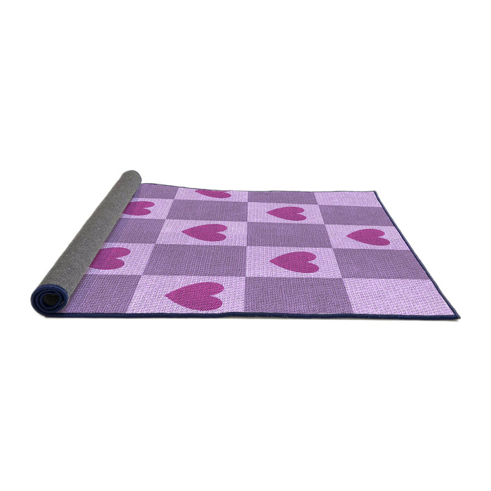 Thickness of Patterned Mauve Purple Rug, pat1159pur