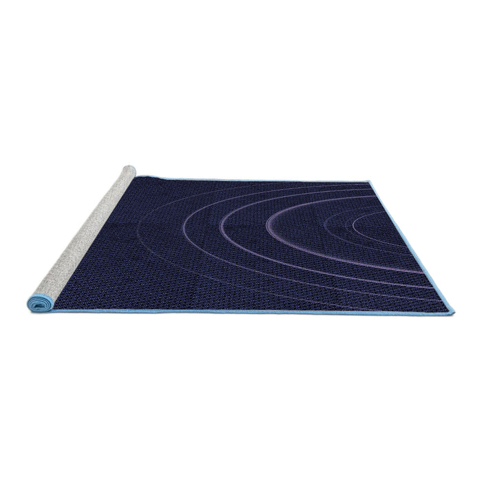 Sideview of Machine Washable Transitional Black Rug, wshpat116blu