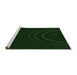 Sideview of Machine Washable Transitional Deep Emerald Green Rug, wshpat116grn