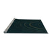 Sideview of Machine Washable Transitional Black Rug, wshpat116lblu